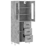 Highboard Concrete Grey 69.5x34x180 cm Engineered Wood 3198501