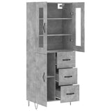 Highboard Concrete Grey 69.5x34x180 cm Engineered Wood 3198501