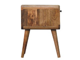 Solid Wood Mini Oak-ish Curve Lower Bedside, 1 Drawer and Open Slot B2743P402939