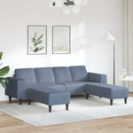 Fabric Sofa with Cushion Blue Corduroy fabric 3335134