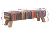 Bench 110 x 30 x 45 cm Real Leather Multicolour 42042117