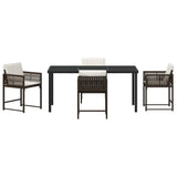 Garden Dining Set 5 pcs Brown Poly Rattan 3380755