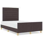 ZNTS Bed Frame - Dark Brown, 140x200 cm, Fabric 3344658