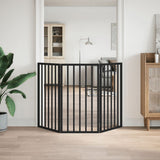Dog Gate Foldable 3 Panels Black 150 cm Poplar Wood 352190
