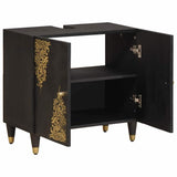 Sink cabinet with Door Black 62 x 33 x 58 cm Solid Mango Wood 4018827