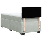 ZNTS Box Spring Bed with Mattress Light Grey 90x200 cm Velvet 3286222