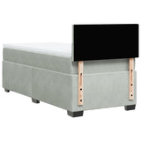 ZNTS Box Spring Bed with Mattress Light Grey 90x200 cm Velvet 3286222