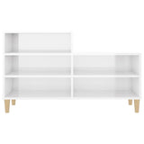 Shoe Cabinet High Gloss White 102x36x60 cm Engineered Wood 819726