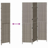 Room Divider Folding Manual Grey 146 x 180 cm Poly Rattan 42003670