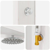Outdoor Shower 226 cm Solid Pine Wood and Stainless Steel White 886341