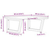 Basin Shelf Wall Mounted Steel and Solid Wood Acacia 3302883