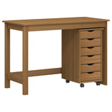 Desk and Rolling Cabinet Set MOSS 2 pcs Honey Brown 3438785