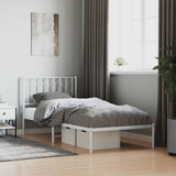 Metal Bed Frame without Mattress with Headboard White 90x200cm 374479
