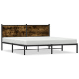 Metal Bed Frame without Mattress Smoked Oak 180x200 cm Super King 4007671