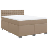 Box Spring Bed with Mattress Cappuccino 140x190 cm Faux Leather 3286123