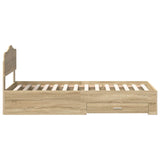 Bed Frame with Headboard Sonoma Oak 70 x 190 cm Engineered Wood 3413258
