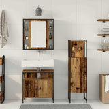 Bathroom Furniture Set with Shelf 3 pcs Brown Engineered wood 3332563