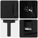 Highboard with Drawer 2 pcs Black Oak Engineered Wood 3416152
