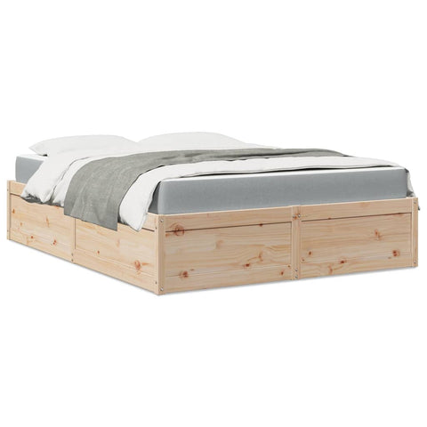 Bed with Mattress 140x200 cm Solid Wood Pine 3281934