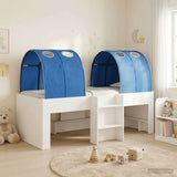 Bed with Tunnel 3 pcs White and Blue Engineered Wood 3423559