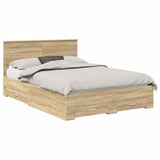 Bed Frame with Drawer Sonoma Oak 135 x 190 cm Engineered Wood 3410906