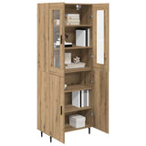 Highboard 2 pcs Artisan Oak Engineered Wood and Glass 3415861