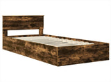 Bed Frame with Headboard Smoked Oak 90 x 200 cm Engineered Wood 3408715