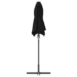 Garden Parasol Black 370 x 197 x 239 cm Polyester and Aluminium 42003371