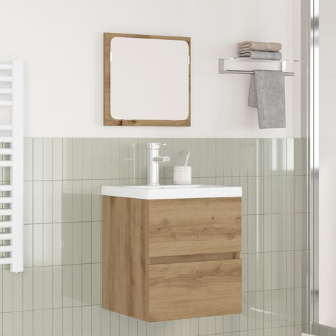 Bathroom Furniture Set with Drawer 3 pcs Black oak and White 3393511