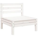 Garden Sofa 3-Seater with Footstool White Solid Wood Pine 838055