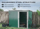 5 x 3ft Garden Storage Shed with Sliding Door and Sloped Roof Outdoor Equipment Tool, Green T3398P315868