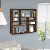 815558 Wall Shelf Smoked Oak 90x16x78 cm Engineered Wood