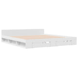 Bed Frame with Drawers without Mattress White 200x200 cm 3280720
