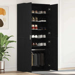 Shoe Cabinet with Door Black 80 x 39 x 180 cm Engineered wood 3333875