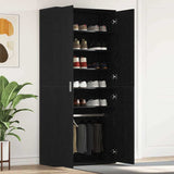Shoe Cabinet with Door Black 80 x 39 x 180 cm Engineered wood 3333875