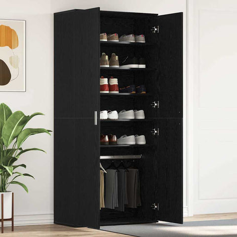 Shoe Cabinet with Door Black 80 x 39 x 180 cm Engineered wood 3333875