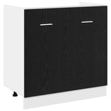 Sink Bottom Cabinet Black Oak 80x46x81.5 cm Engineered Wood 863227