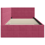 Corner Bed Frame with Headboard Wine red 90 x 190 cm Velvet 42016382