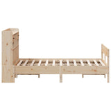Bookcase Bed without Mattress 135x190cm Double Solid Wood Pine 3323041