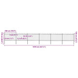 Garden Fence with Hoop Top Steel 1070x120 cm Black 277670