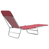 ZNTS Folding Sun Loungers 2 pcs Steel and Fabric Red 44301