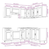 11 Piece Kitchen Cabinet Set "Porto" Gloss White Engineered Wood 3314963
