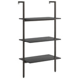 3-Tier Leaning Shelf Black 64x35x120.5 cm 336381
