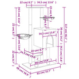 Cat Tree with Sisal Scratching Posts Light Grey 117 cm 172119