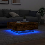 ZNTS Coffee Table with LED Lights Smoked Oak 80x80x31 cm 836592