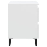 Bed Cabinet White 40x35x50 cm Engineered Wood 805869