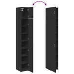 Slim Storage Cabinet Black 30x42.5x225 cm Engineered Wood 3281260