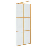 Walk-in Shower Wall Gold 80 x 195 cm Tempered Glass 42022052