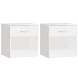 242547 Nightstand 2 pcs with Drawer White