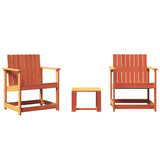 3 Piece Garden Lounge Set Wax Brown Solid Wood Pine 844663